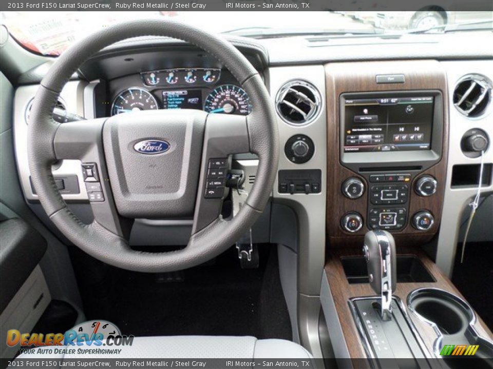 2013 Ford F150 Lariat SuperCrew Ruby Red Metallic / Steel Gray Photo #16