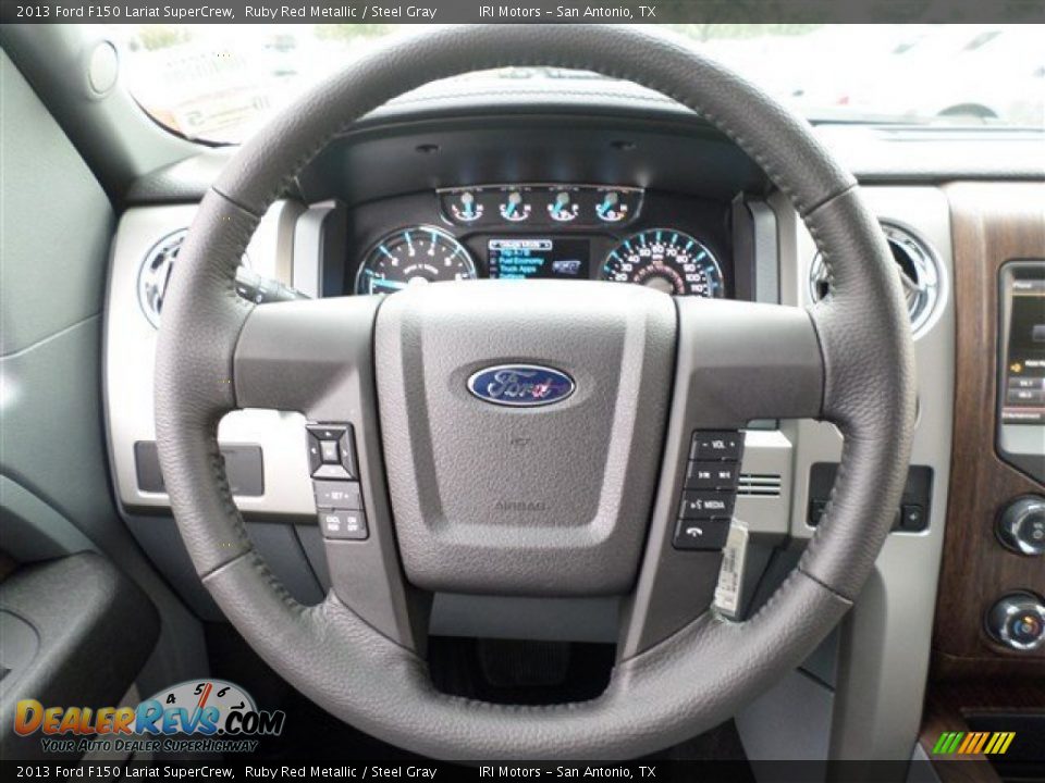 2013 Ford F150 Lariat SuperCrew Ruby Red Metallic / Steel Gray Photo #17