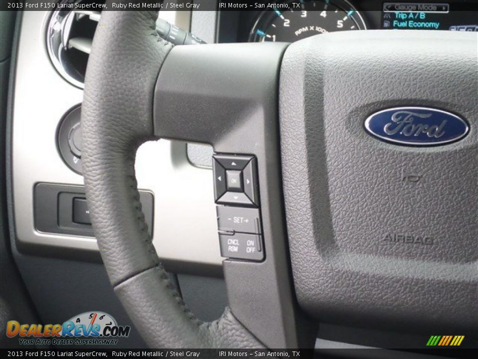 2013 Ford F150 Lariat SuperCrew Ruby Red Metallic / Steel Gray Photo #18