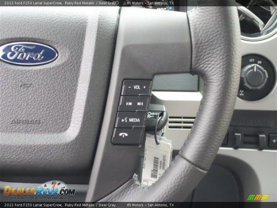 2013 Ford F150 Lariat SuperCrew Ruby Red Metallic / Steel Gray Photo #19