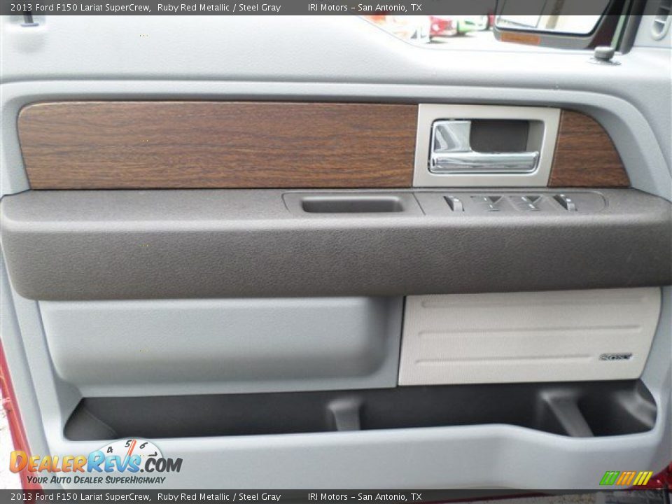 2013 Ford F150 Lariat SuperCrew Ruby Red Metallic / Steel Gray Photo #22