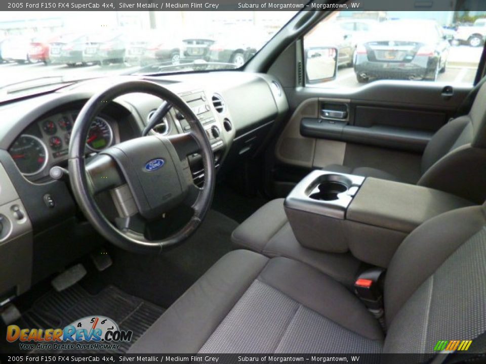 2005 Ford F150 FX4 SuperCab 4x4 Silver Metallic / Medium Flint Grey Photo #16