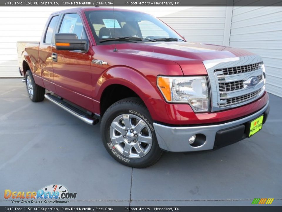 2013 Ford F150 XLT SuperCab Ruby Red Metallic / Steel Gray Photo #1
