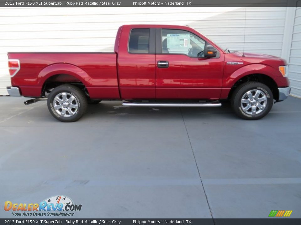 2013 Ford F150 XLT SuperCab Ruby Red Metallic / Steel Gray Photo #3
