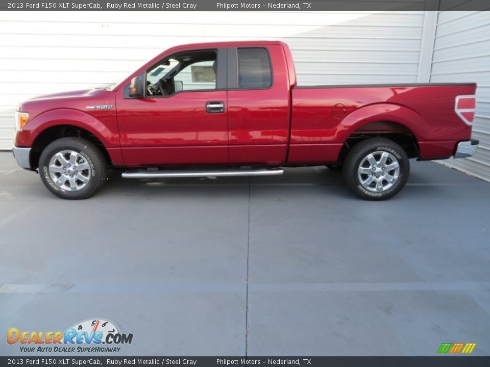 2013 Ford F150 XLT SuperCab Ruby Red Metallic / Steel Gray Photo #7