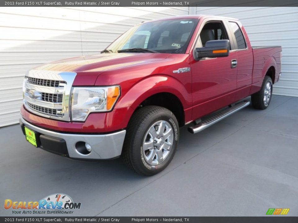 2013 Ford F150 XLT SuperCab Ruby Red Metallic / Steel Gray Photo #8