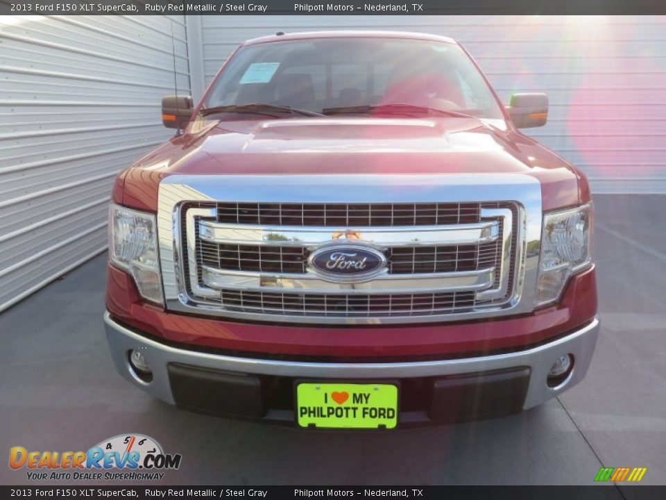 2013 Ford F150 XLT SuperCab Ruby Red Metallic / Steel Gray Photo #9