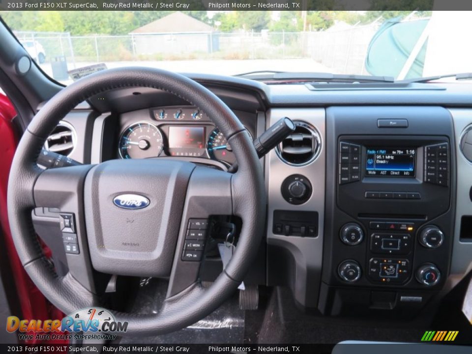 2013 Ford F150 XLT SuperCab Ruby Red Metallic / Steel Gray Photo #32