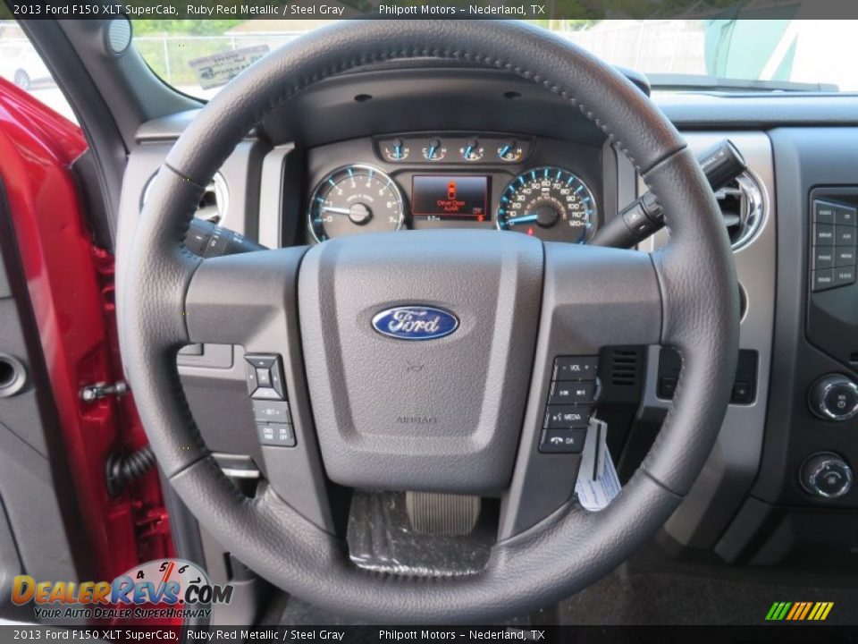 2013 Ford F150 XLT SuperCab Ruby Red Metallic / Steel Gray Photo #35