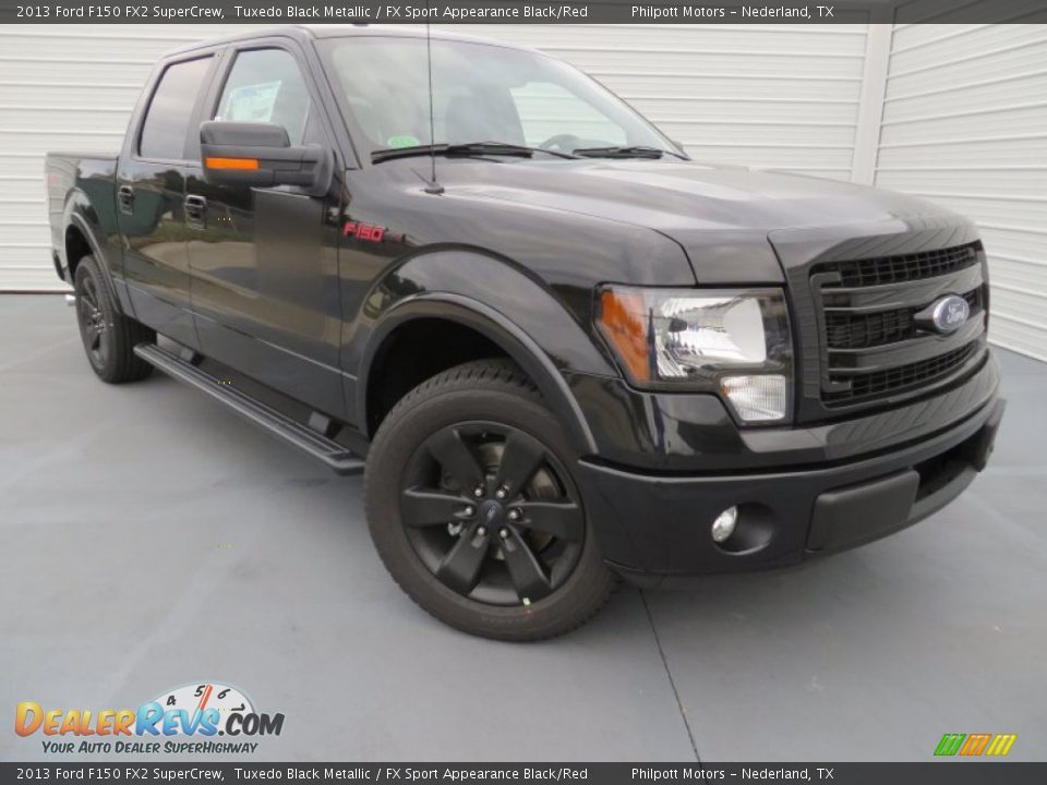 2013 Ford F150 FX2 SuperCrew Tuxedo Black Metallic / FX Sport Appearance Black/Red Photo #1