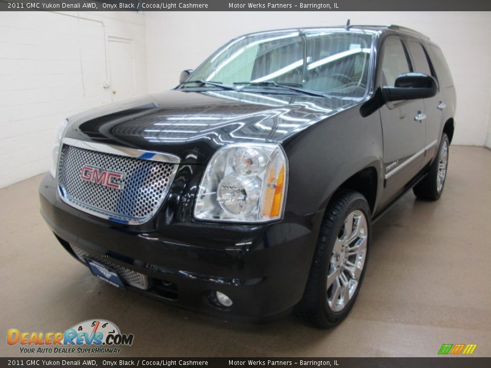 2011 GMC Yukon Denali AWD Onyx Black / Cocoa/Light Cashmere Photo #4