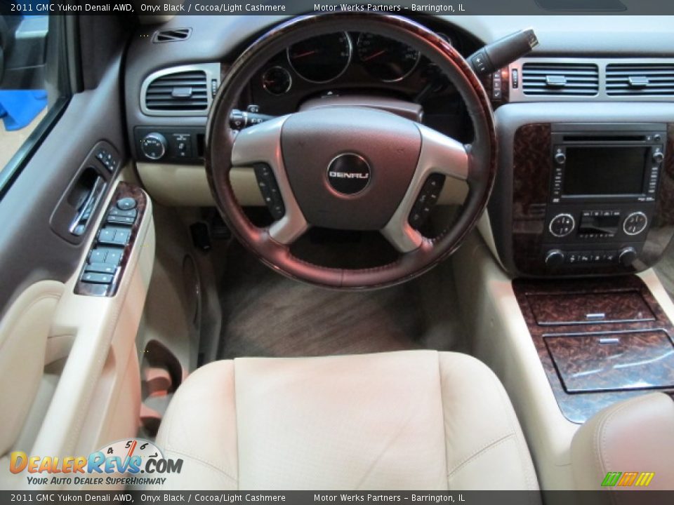 2011 GMC Yukon Denali AWD Onyx Black / Cocoa/Light Cashmere Photo #27
