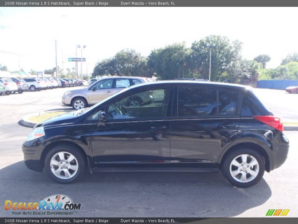 2008 Nissan Versa 1.8 S Hatchback Super Black / Beige Photo #3