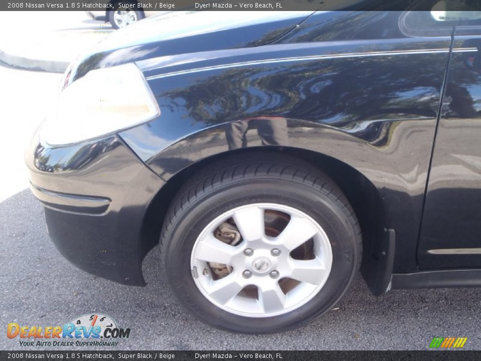 2008 Nissan Versa 1.8 S Hatchback Super Black / Beige Photo #7