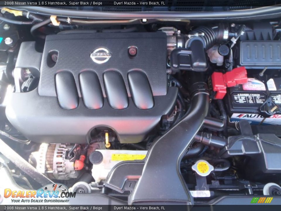 2008 Nissan Versa 1.8 S Hatchback Super Black / Beige Photo #9