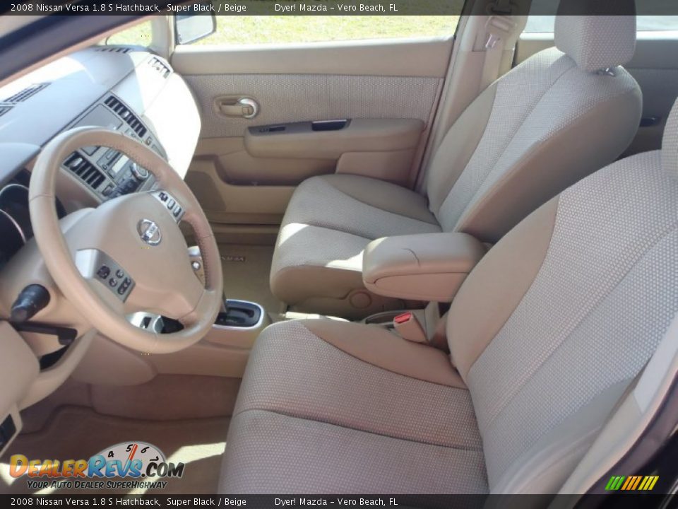 2008 Nissan Versa 1.8 S Hatchback Super Black / Beige Photo #12