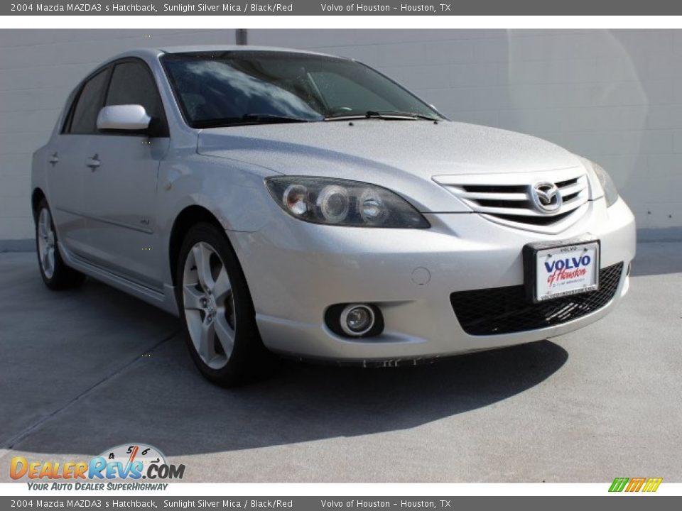 2004 Mazda MAZDA3 s Hatchback Sunlight Silver Mica / Black/Red Photo #1