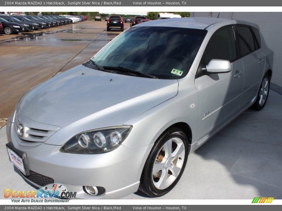 2004 Mazda MAZDA3 s Hatchback Sunlight Silver Mica / Black/Red Photo #3