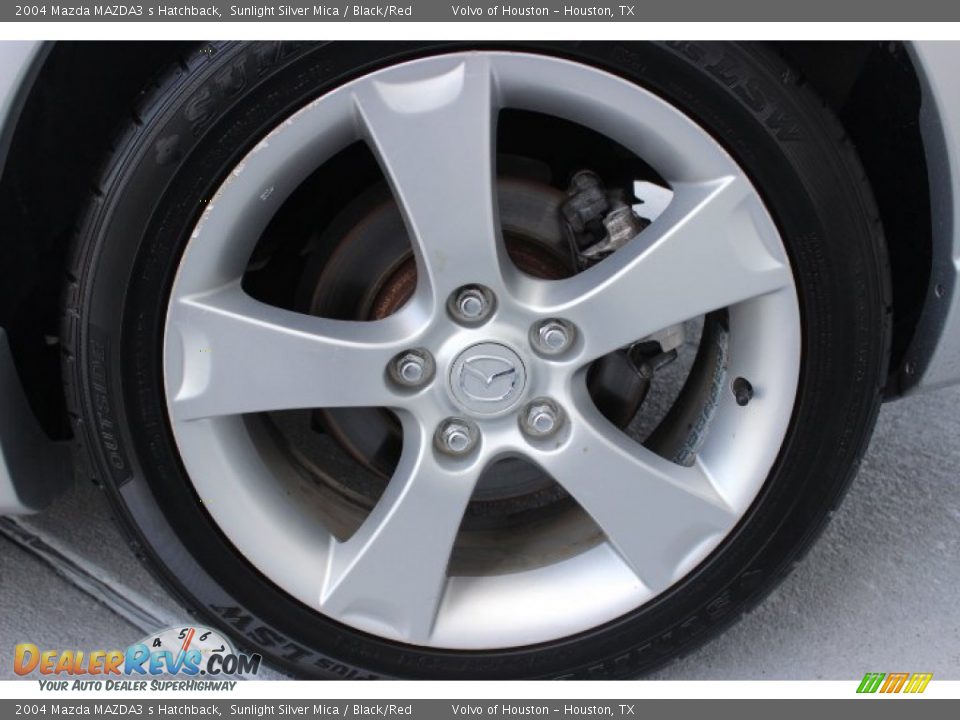 2004 Mazda MAZDA3 s Hatchback Sunlight Silver Mica / Black/Red Photo #12