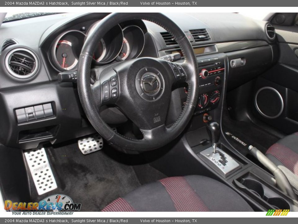 2004 Mazda MAZDA3 s Hatchback Sunlight Silver Mica / Black/Red Photo #14
