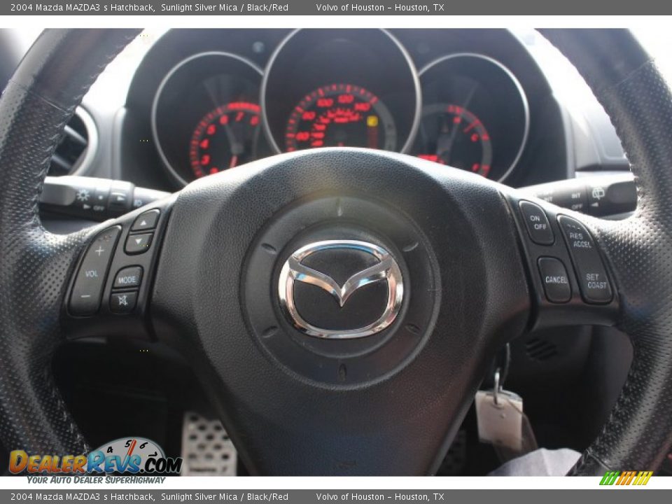 2004 Mazda MAZDA3 s Hatchback Sunlight Silver Mica / Black/Red Photo #22