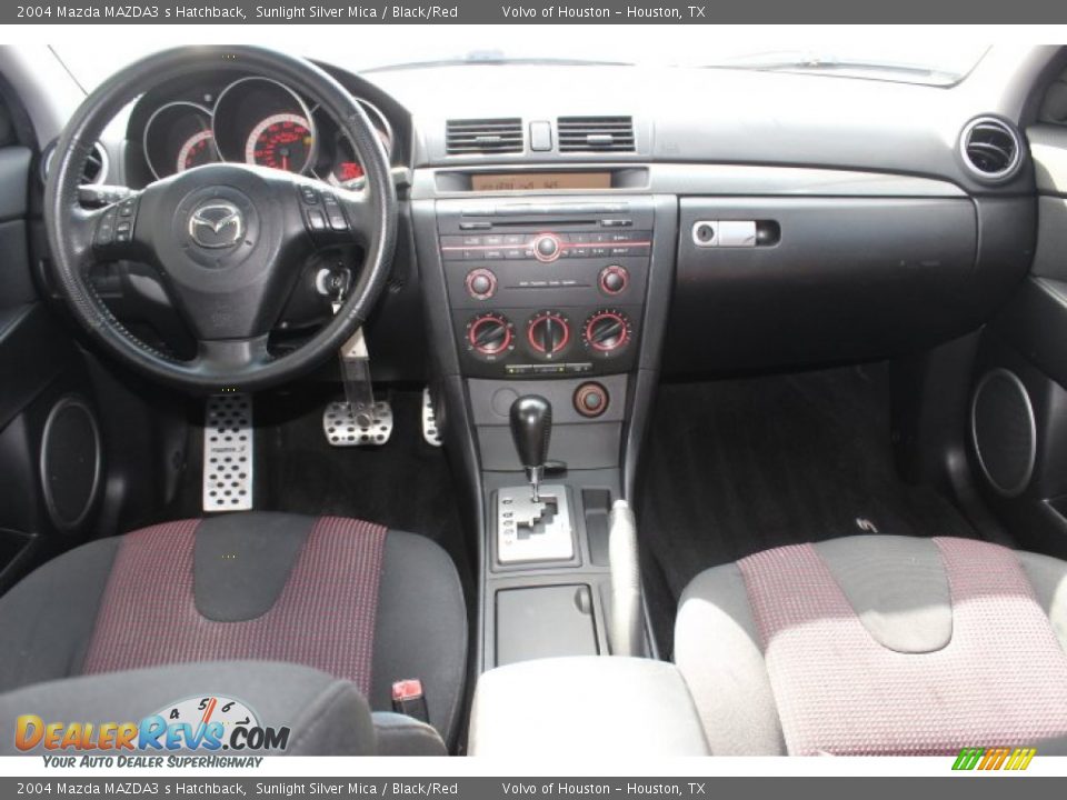 2004 Mazda MAZDA3 s Hatchback Sunlight Silver Mica / Black/Red Photo #26