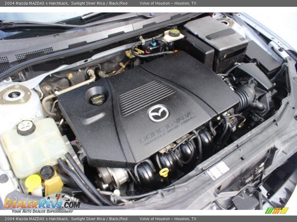 2004 Mazda MAZDA3 s Hatchback Sunlight Silver Mica / Black/Red Photo #34