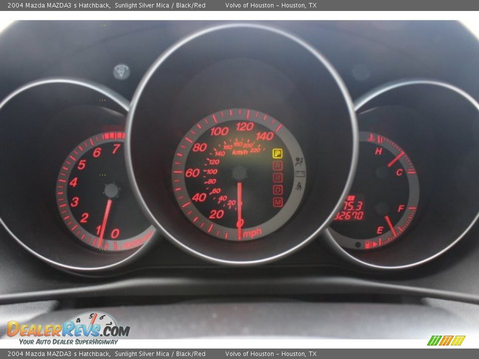 2004 Mazda MAZDA3 s Hatchback Sunlight Silver Mica / Black/Red Photo #36