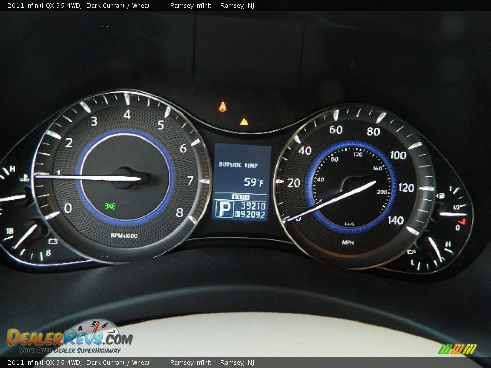 2011 Infiniti QX 56 4WD Dark Currant / Wheat Photo #4