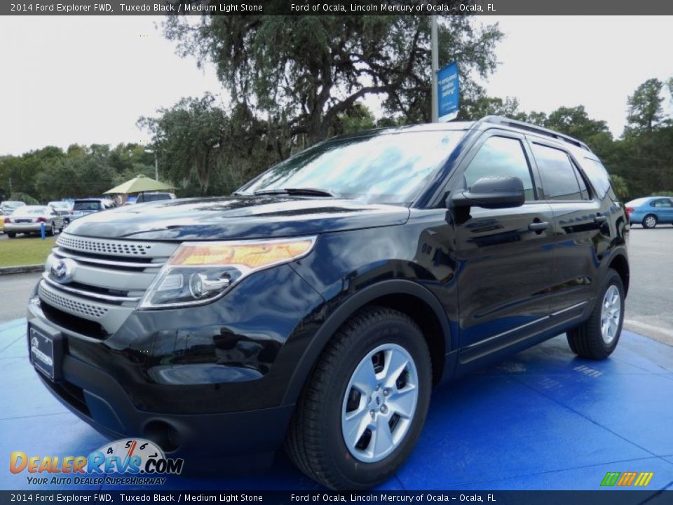 2014 Ford Explorer FWD Tuxedo Black / Medium Light Stone Photo #1
