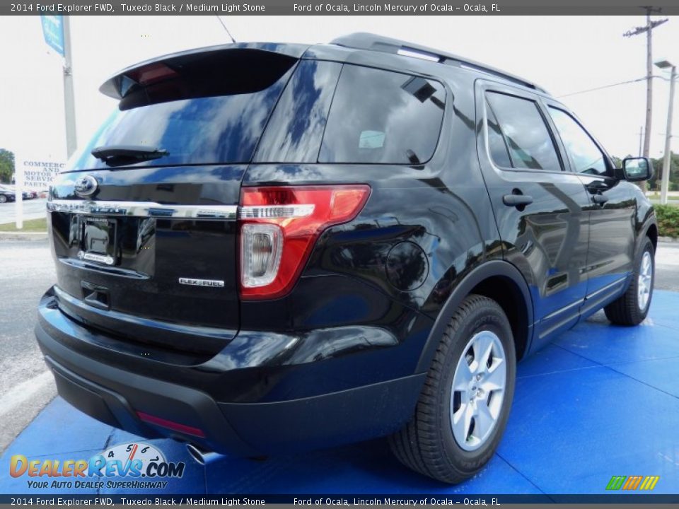 2014 Ford Explorer FWD Tuxedo Black / Medium Light Stone Photo #3