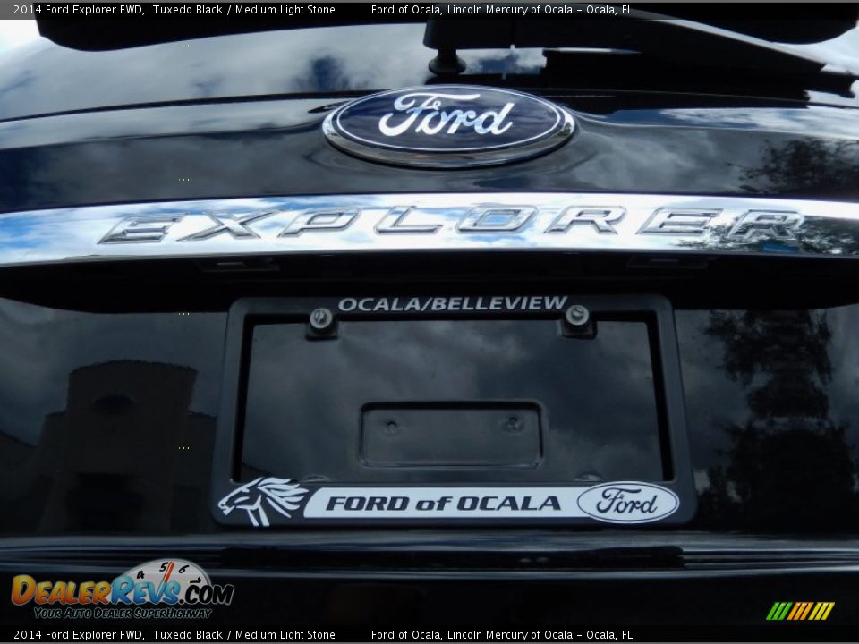 2014 Ford Explorer FWD Tuxedo Black / Medium Light Stone Photo #4
