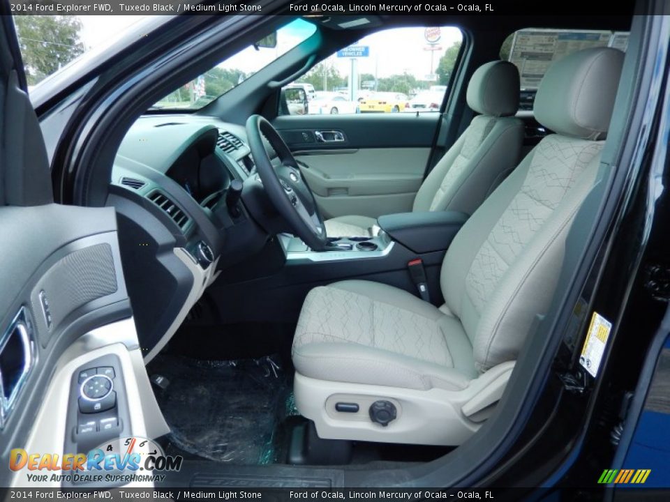 2014 Ford Explorer FWD Tuxedo Black / Medium Light Stone Photo #6