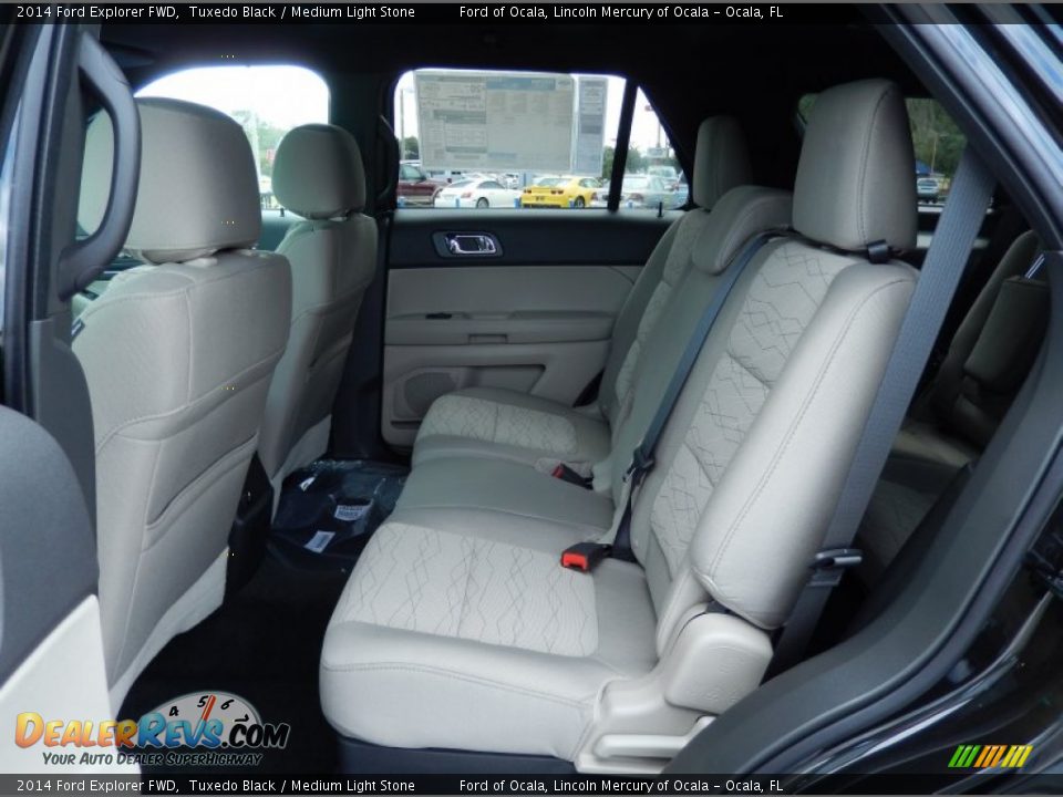 2014 Ford Explorer FWD Tuxedo Black / Medium Light Stone Photo #7