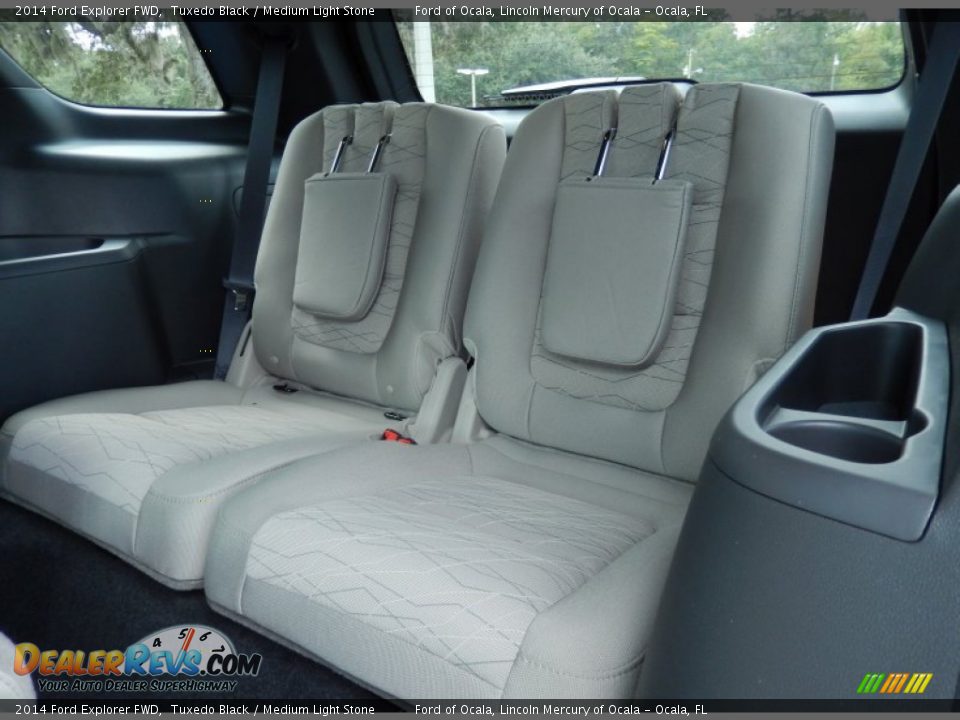 2014 Ford Explorer FWD Tuxedo Black / Medium Light Stone Photo #8