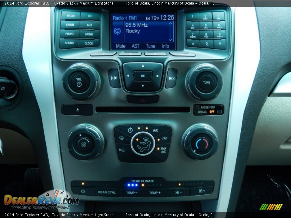 2014 Ford Explorer FWD Tuxedo Black / Medium Light Stone Photo #11
