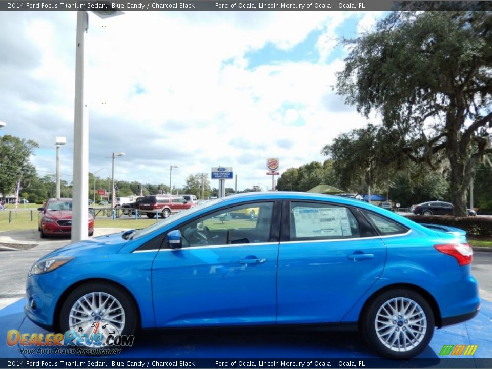2014 Ford Focus Titanium Sedan Blue Candy / Charcoal Black Photo #2