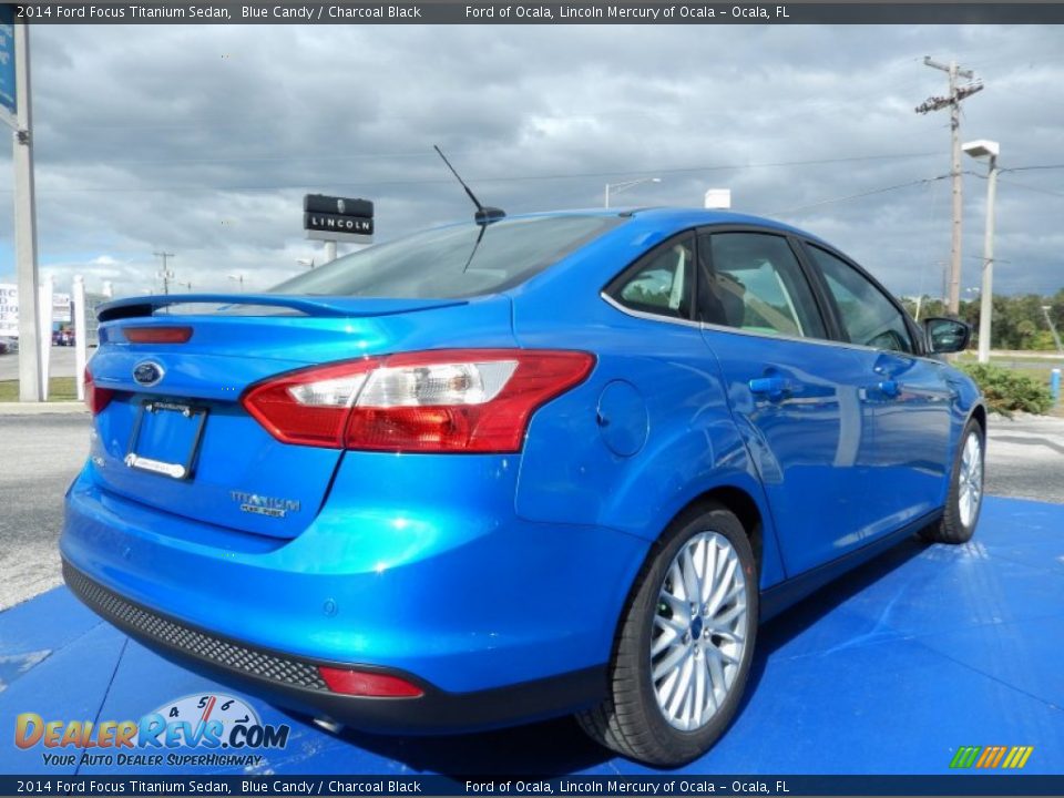 2014 Ford Focus Titanium Sedan Blue Candy / Charcoal Black Photo #3