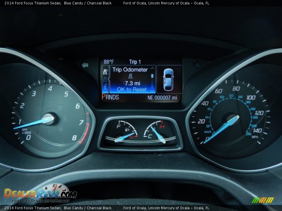 2014 Ford Focus Titanium Sedan Blue Candy / Charcoal Black Photo #9