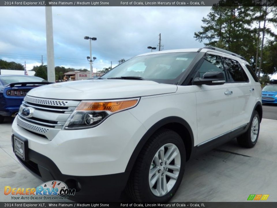 2014 Ford Explorer XLT White Platinum / Medium Light Stone Photo #1