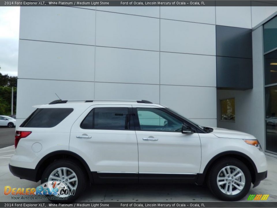 2014 Ford Explorer XLT White Platinum / Medium Light Stone Photo #3