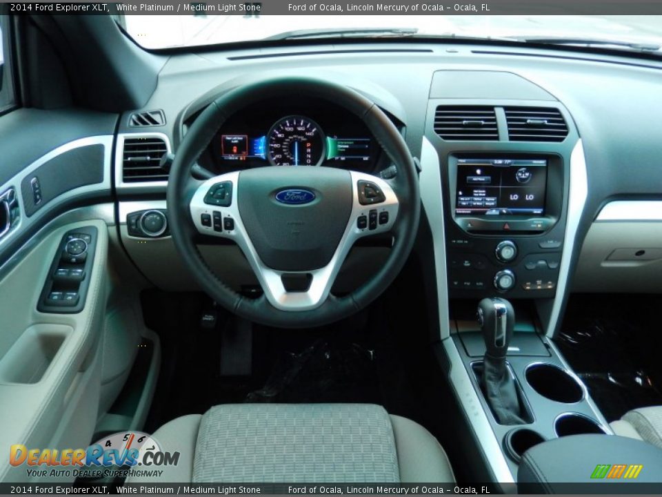 2014 Ford Explorer XLT White Platinum / Medium Light Stone Photo #9