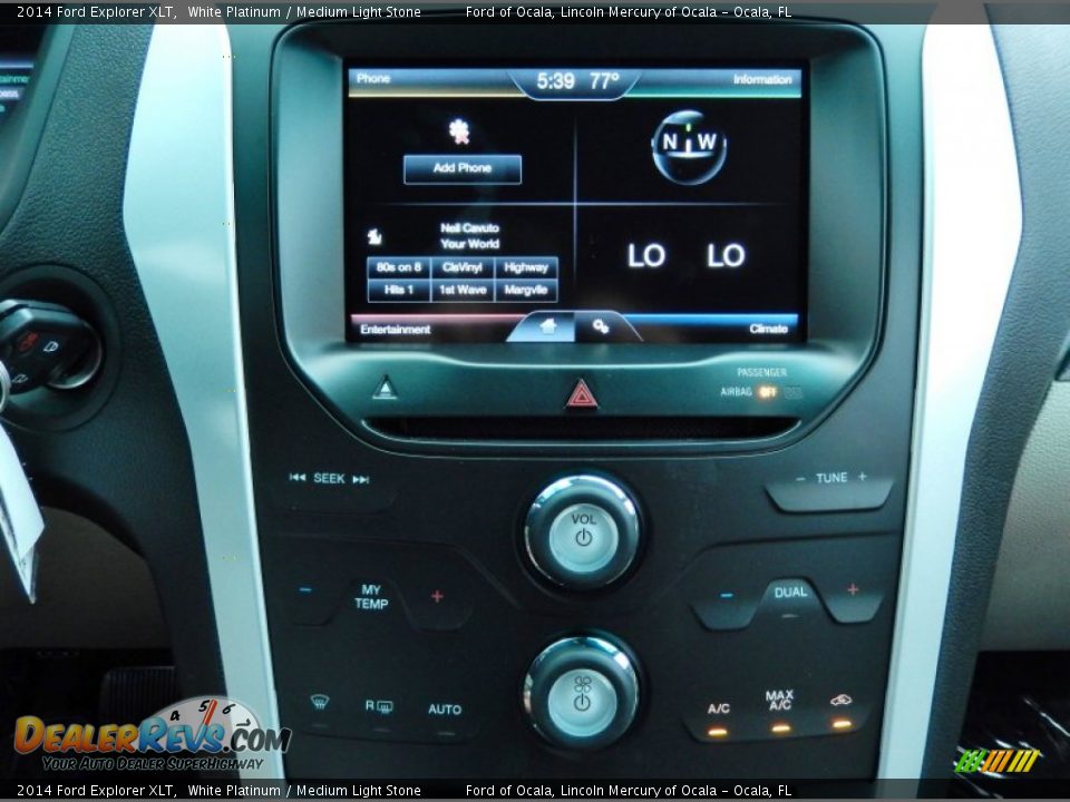 2014 Ford Explorer XLT White Platinum / Medium Light Stone Photo #11