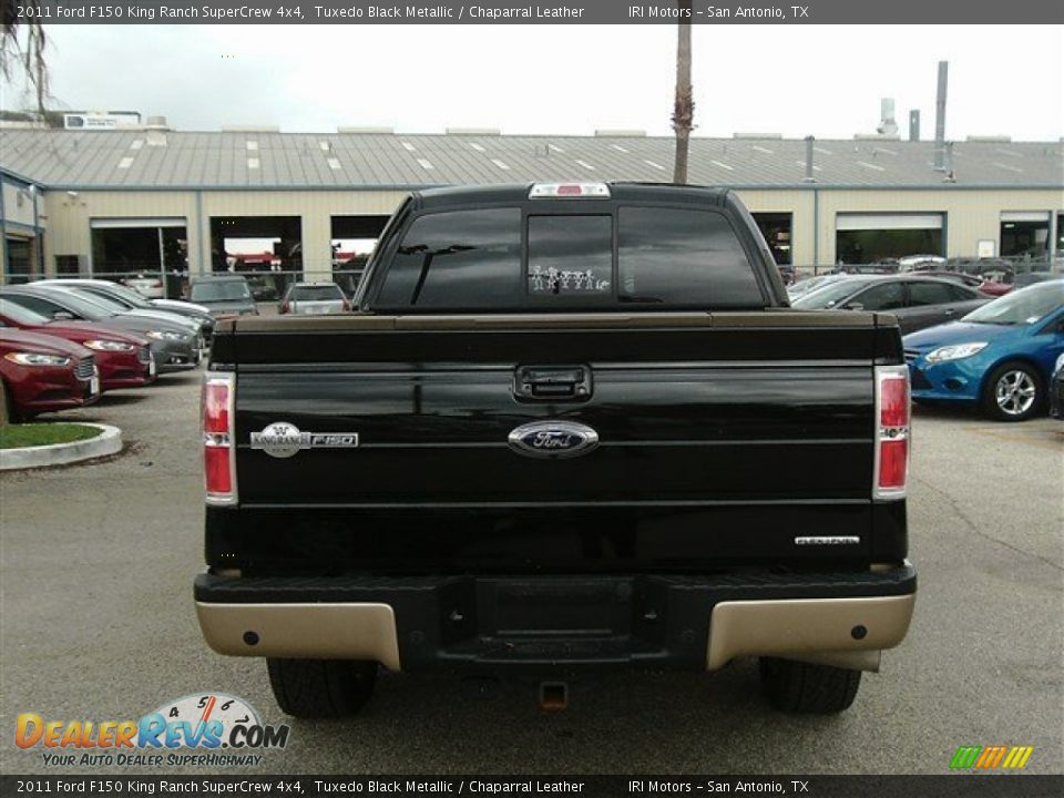 2011 Ford F150 King Ranch SuperCrew 4x4 Tuxedo Black Metallic / Chaparral Leather Photo #5