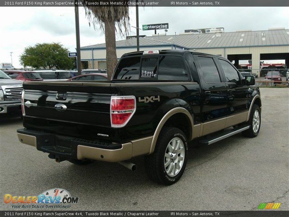 2011 Ford F150 King Ranch SuperCrew 4x4 Tuxedo Black Metallic / Chaparral Leather Photo #6