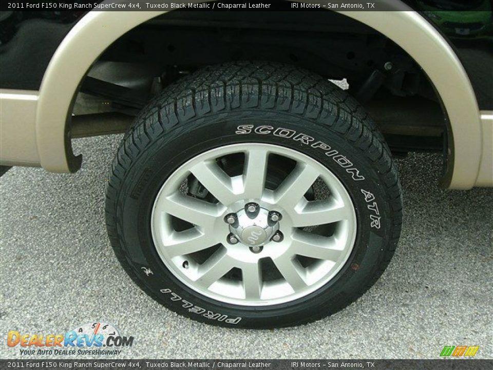 2011 Ford F150 King Ranch SuperCrew 4x4 Tuxedo Black Metallic / Chaparral Leather Photo #7