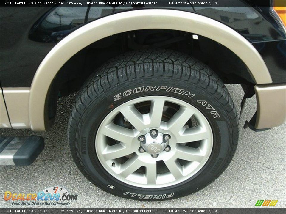 2011 Ford F150 King Ranch SuperCrew 4x4 Tuxedo Black Metallic / Chaparral Leather Photo #8