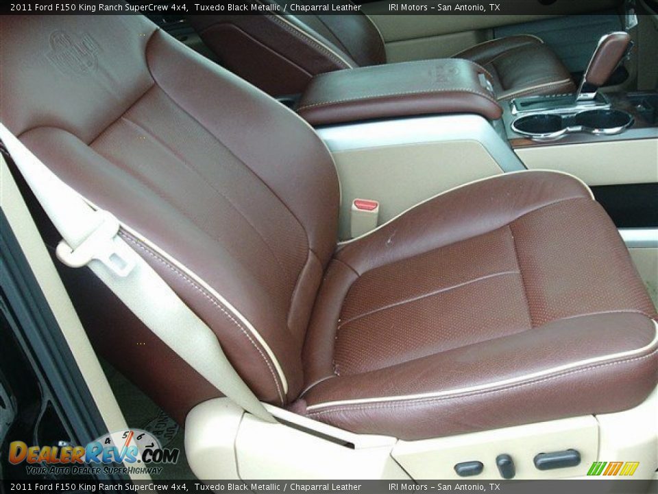 2011 Ford F150 King Ranch SuperCrew 4x4 Tuxedo Black Metallic / Chaparral Leather Photo #11