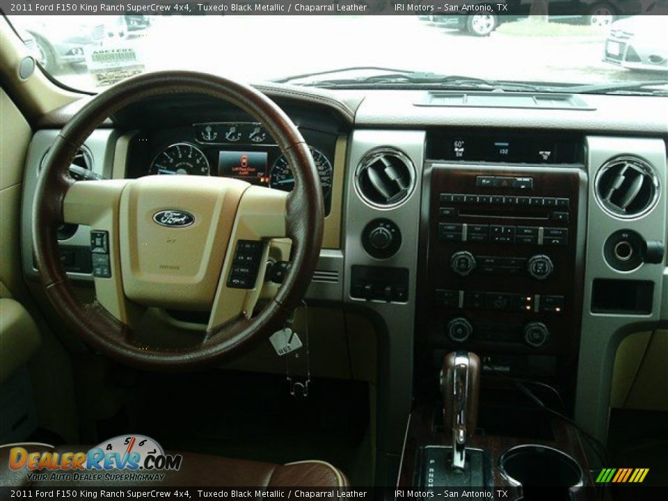 2011 Ford F150 King Ranch SuperCrew 4x4 Tuxedo Black Metallic / Chaparral Leather Photo #17