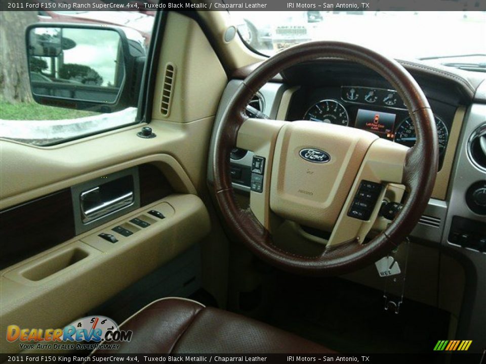 2011 Ford F150 King Ranch SuperCrew 4x4 Tuxedo Black Metallic / Chaparral Leather Photo #18
